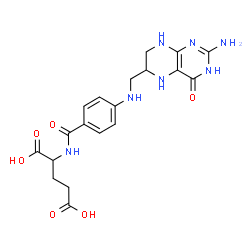 ChemSpider 2D Image | N-(4-{[(2-Amino-4-oxo-1,4,5,6,7,8-hexahydro-6-pteridinyl)methyl]amino}benzoyl)glutamic acid | C19H23N7O6
