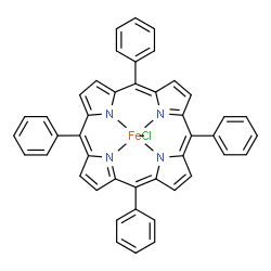 ChemSpider 2D Image | Chloro[5,10,15,20-tetraphenylporphyrinato(2-)-kappa~4~N~21~,N~22~,N~23~,N~24~]iron | C44H28ClFeN4