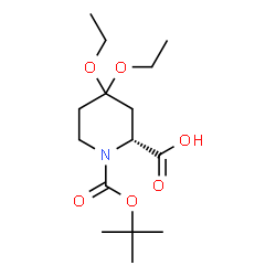 ChemSpider 2D Image | (2R)-1-[(tert-butoxy)carbonyl]-4,4-diethoxypiperidine-2-carboxylic acid | C15H27NO6