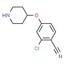 ChemSpider 2D Image | 2-Chloro-4-(4-piperidinyloxy)benzonitrile | C12H13ClN2O