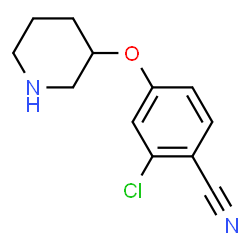 ChemSpider 2D Image | 2-Chloro-4-(3-piperidinyloxy)benzonitrile | C12H13ClN2O