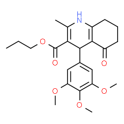 ChemSpider 2D Image | Propyl 2-methyl-5-oxo-4-(3,4,5-trimethoxyphenyl)-1,4,5,6,7,8-hexahydro-3-quinolinecarboxylate | C23H29NO6