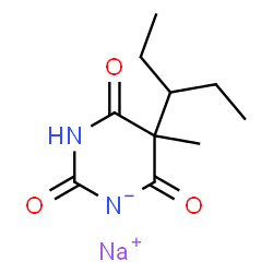 ChemSpider 2D Image | Sodium 5-methyl-2,4,6-trioxo-5-(3-pentanyl)tetrahydro-2H-pyrimidin-1-ide | C10H15N2NaO3