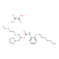 ChemSpider 2D Image | 1-(2-Ethoxyethoxy)-3-(1-pyrrolidinyl)-2-propanyl [2-(heptyloxy)phenyl]carbamate ethanedioate (1:1) | C27H44N2O9