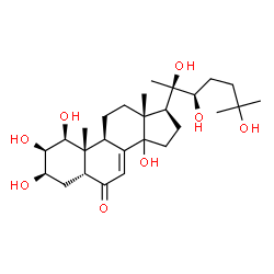 ChemSpider 2D Image | (1beta,2beta,3beta,5beta,14xi,22R)-1,2,3,14,20,22,25-Heptahydroxycholest-7-en-6-one | C27H44O8