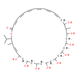 ChemSpider 2D Image | (3Z,9Z,33Z)-16,18,20,22,24,26,28,30,32-Nonahydroxy-36-isopropyl-17,35-dimethyloxacyclohexatriaconta-3,5,7,9,11,13,33-heptaen-2-one | C40H64O11