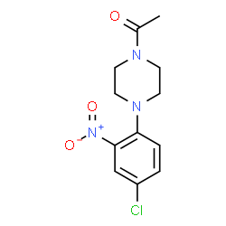 ChemSpider 2D Image | 1-[4-(4-Chloro-2-nitrophenyl)-1-piperazinyl]ethanone | C12H14ClN3O3