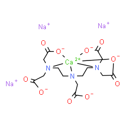 ChemSpider 2D Image | Trisodium [N-(2-{bis[(carboxy-kappaO)methyl]amino-kappaN}ethyl)-N-(2-{(carboxymethyl)[(carboxy-kappaO)methyl]amino-kappaN}ethyl)glycinato(5-)-kappaN]calcate(3-) | C14H18CaN3Na3O10