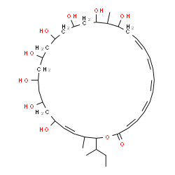 ChemSpider 2D Image | (11Z,29Z)-32-sec-Butyl-14,16,18,20,22,24,26,28-octahydroxy-15,31-dimethyloxacyclodotriaconta-3,5,7,9,11,29-hexaen-2-one | C37H60O10