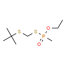 ChemSpider 2D Image | O-Ethyl S-{[(2-methyl-2-propanyl)sulfanyl]methyl} methylphosphonothioate | C8H19O2PS2