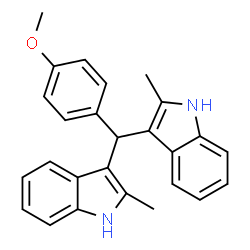 ChemSpider 2D Image | 3,3'-[(4-Methoxyphenyl)methylene]bis(2-methyl-1H-indole) | C26H24N2O