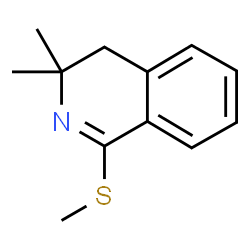 ChemSpider 2D Image | 3,3-Dimethyl-1-(methylsulfanyl)-3,4-dihydroisoquinoline | C12H15NS