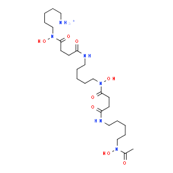 ChemSpider 2D Image | 3,14,25-Trihydroxy-2,10,13,21,24-pentaoxo-3,9,14,20,25-pentaazatriacontan-30-aminium | C25H49N6O8