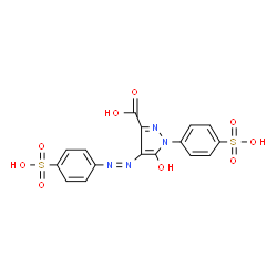 ChemSpider 2D Image | 5-Hydroxy-1-(4-sulfophenyl)-4-[(4-sulfophenyl)diazenyl]-1H-pyrazole-3-carboxylic acid | C16H12N4O9S2