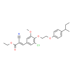 ChemSpider 2D Image | Ethyl (2E)-3-{4-[2-(4-sec-butylphenoxy)ethoxy]-3-chloro-5-methoxyphenyl}-2-cyanoacrylate | C25H28ClNO5