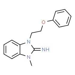 ChemSpider 2D Image | 1-Methyl-3-(2-phenoxyethyl)-1,3-dihydro-2H-benzimidazol-2-imine | C16H17N3O