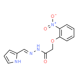 ChemSpider 2D Image | 2-(2-Nitrophenoxy)-N'-[(E)-1H-pyrrol-2-ylmethylene]acetohydrazide | C13H12N4O4