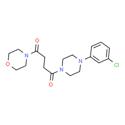 ChemSpider 2D Image | 1-[4-(3-Chlorophenyl)-1-piperazinyl]-4-(4-morpholinyl)-1,4-butanedione | C18H24ClN3O3