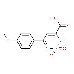 ChemSpider 2D Image | 5-(4-Methoxyphenyl)-2H-1,2,6-thiadiazine-3-carboxylic acid 1,1-dioxide | C11H10N2O5S