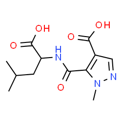 ChemSpider 2D Image | N-[(4-Carboxy-1-methyl-1H-pyrazol-5-yl)carbonyl]leucine | C12H17N3O5