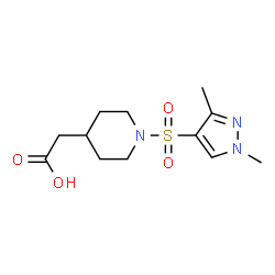 ChemSpider 2D Image | [1-(1,3-dimethylpyrazol-4-ylsulfonyl)piperidin-4-yl]acetic acid | C12H19N3O4S