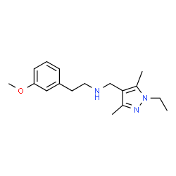 ChemSpider 2D Image | [(1-ethyl-3,5-dimethylpyrazol-4-yl)methyl][2-(3-methoxyphenyl)ethyl]amine | C17H25N3O