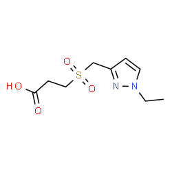 ChemSpider 2D Image | 3-[(1-ETHYL-1H-PYRAZOL-3-YL)METHANESULFONYL]PROPANOIC ACID | C9H14N2O4S