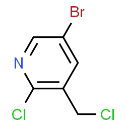 ChemSpider 2D Image | 5-Bromo-2-chloro-3-(chloromethyl)pyridine | C6H4BrCl2N
