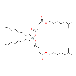 ChemSpider 2D Image | 6-Methylheptyl (2E,9E)-18-methyl-6,6-dioctyl-4,8,11-trioxo-5,7,12-trioxa-6-stannanonadeca-2,9-dien-1-oate | C40H72O8Sn