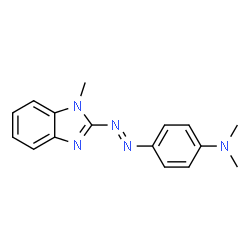 ChemSpider 2D Image | Dimethyl-[4-(1-methyl-1H-benzoimidazol-2-ylazo)-phenyl]-amine | C16H17N5