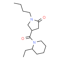 ChemSpider 2D Image | 1-Butyl-4-[(2-ethyl-1-piperidinyl)carbonyl]-2-pyrrolidinone | C16H28N2O2