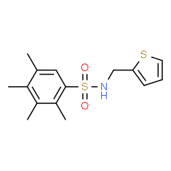 ChemSpider 2D Image | 2,3,4,5-Tetramethyl-N-(2-thienylmethyl)benzenesulfonamide | C15H19NO2S2