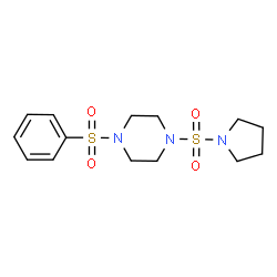 ChemSpider 2D Image | 1-(Phenylsulfonyl)-4-(1-pyrrolidinylsulfonyl)piperazine | C14H21N3O4S2