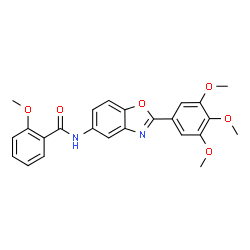 ChemSpider 2D Image | 2-Methoxy-N-[2-(3,4,5-trimethoxyphenyl)-1,3-benzoxazol-5-yl]benzamide | C24H22N2O6