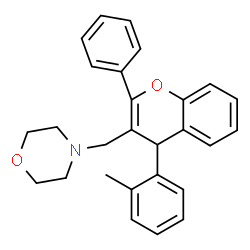ChemSpider 2D Image | 4-{[4-(2-Methylphenyl)-2-phenyl-4H-chromen-3-yl]methyl}morpholine | C27H27NO2