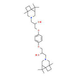 ChemSpider 2D Image | 3,3'-[1,4-Phenylenebis(oxy)]bis[1-(2,2,7-trimethyl-5-azatricyclo[5.2.0.0~1,3~]non-5-yl)-2-propanol] | C34H52N2O4
