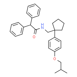 ChemSpider 2D Image | N-{[1-(4-Isobutoxyphenyl)cyclopentyl]methyl}-2,2-diphenylacetamide | C30H35NO2