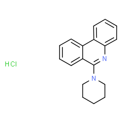 ChemSpider 2D Image | 6-(1-Piperidinyl)phenanthridine hydrochloride (1:1) | C18H19ClN2