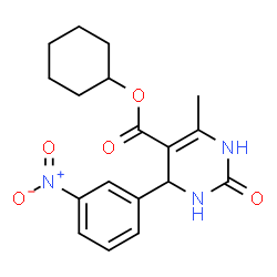 ChemSpider 2D Image | Cyclohexyl 6-methyl-4-(3-nitrophenyl)-2-oxo-1,2,3,4-tetrahydro-5-pyrimidinecarboxylate | C18H21N3O5