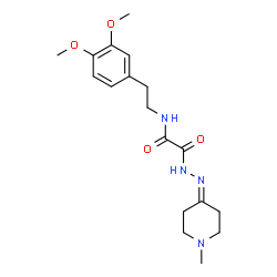 ChemSpider 2D Image | N-[2-(3,4-Dimethoxyphenyl)ethyl]-2-[2-(1-methyl-4-piperidinylidene)hydrazino]-2-oxoacetamide | C18H26N4O4