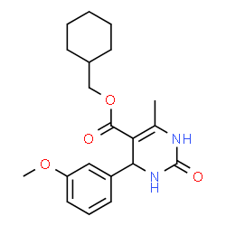 ChemSpider 2D Image | Cyclohexylmethyl 4-(3-methoxyphenyl)-6-methyl-2-oxo-1,2,3,4-tetrahydro-5-pyrimidinecarboxylate | C20H26N2O4
