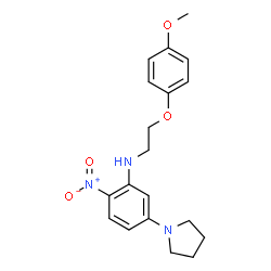 ChemSpider 2D Image | N-[2-(4-Methoxyphenoxy)ethyl]-2-nitro-5-(1-pyrrolidinyl)aniline | C19H23N3O4