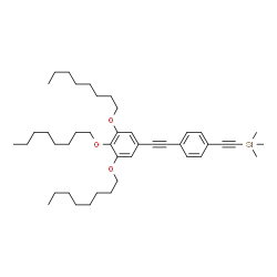 ChemSpider 2D Image | Trimethyl[(4-{[3,4,5-tris(octyloxy)phenyl]ethynyl}phenyl)ethynyl]silane | C43H66O3Si