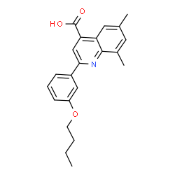ChemSpider 2D Image | 2-(3-Butoxyphenyl)-6,8-dimethyl-4-quinolinecarboxylic acid | C22H23NO3