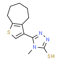 ChemSpider 2D Image | 5-{4H,5H,6H,7H,8H-cyclohepta[b]thiophen-3-yl}-4-methyl-4H-1,2,4-triazole-3-thiol | C12H15N3S2