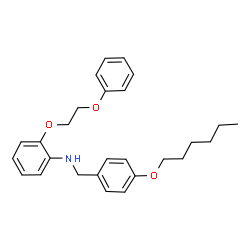 ChemSpider 2D Image | N-[4-(Hexyloxy)benzyl]-2-(2-phenoxyethoxy)aniline | C27H33NO3