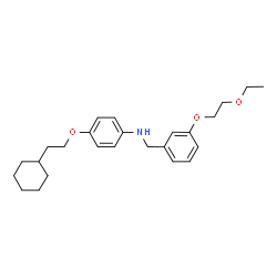 ChemSpider 2D Image | 4-(2-Cyclohexylethoxy)-N-[3-(2-ethoxyethoxy)benzyl]aniline | C25H35NO3