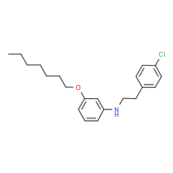 ChemSpider 2D Image | N-[2-(4-Chlorophenyl)ethyl]-3-(heptyloxy)aniline | C21H28ClNO