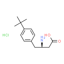 ChemSpider 2D Image | (3R)-3-Amino-4-[4-(2-methyl-2-propanyl)phenyl]butanoic acid hydrochloride | C14H22ClNO2