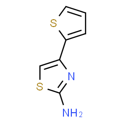 ChemSpider 2D Image | 4-(2-Thienyl)-1,3-thiazol-2-amine | C7H6N2S2